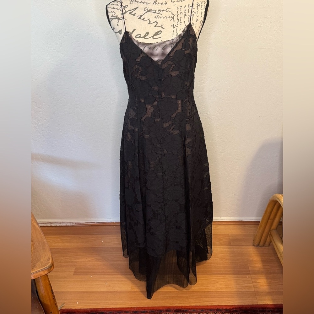 Tracy Reese Black Midi Cocktail Dress